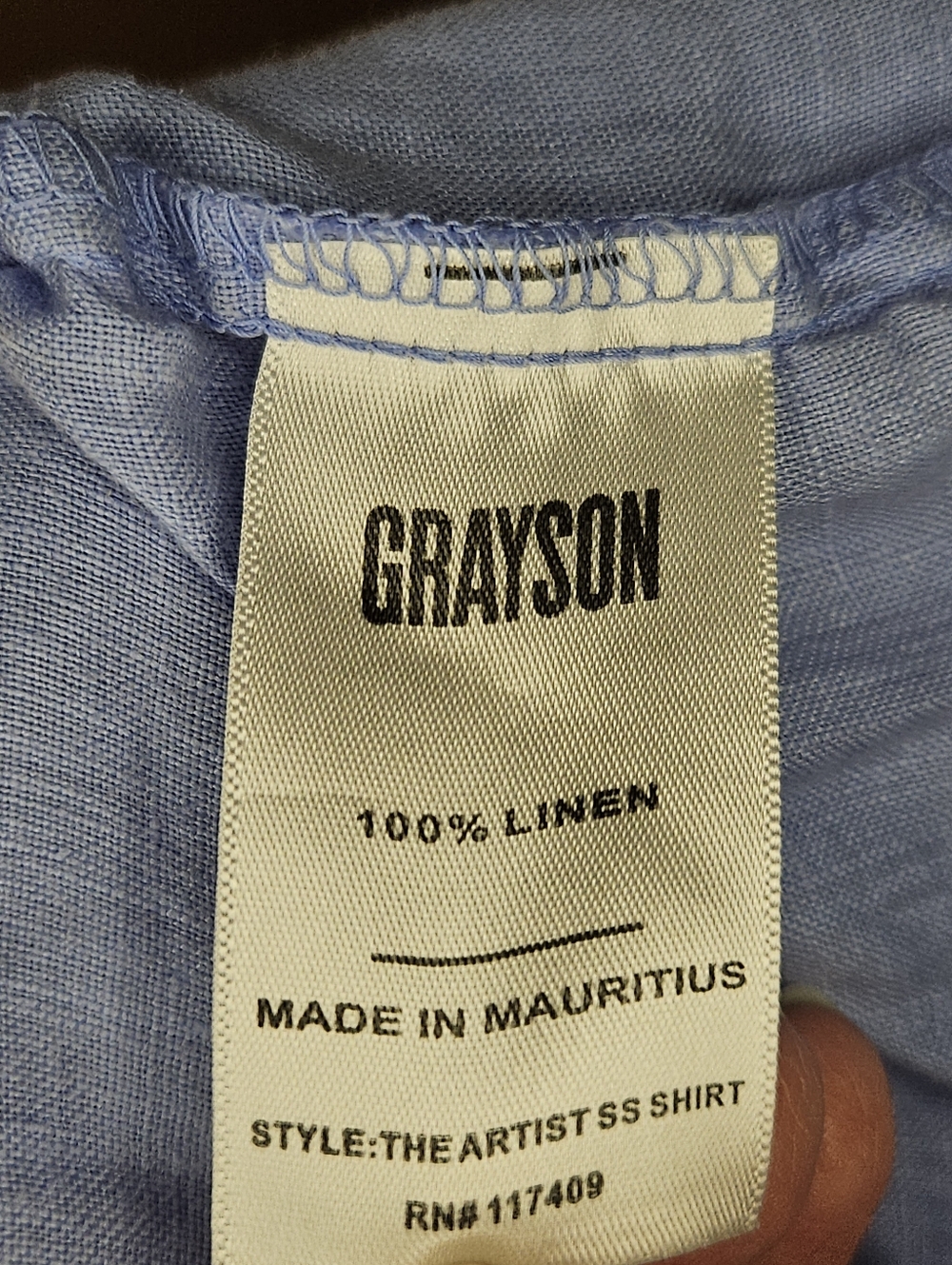 Grayson Relaxed V-Neck Button-Front Linen Blouse - Picture 6 of 7